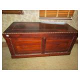 BLANKET BOX CARVED 23.5" D X 26.5" H WITH