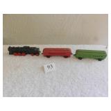 NY CENTRAL 3PC. TRAIN STEEL WHEELS DIE CAST