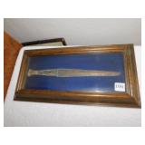 BRONZE DAGGER  IN DISPLAY BOX 17.5" X 8.5"