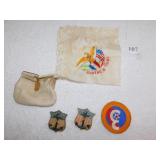 LACE HANKIE SOUVENIR DE FRANCE, WEST GERMAN COIN