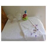 SCHMIDT DUCK MUSIC BOX, COMPOTE, HAND STITCHED