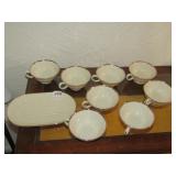 LENOX 8 MONT CLARE TEACUPS & 1 SERVING DISH