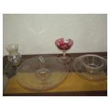 ETCHED SANDWICH PLATE, CENTER PIECE BOWL, BOEHM