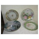 DECORATIVE PLATES, GERMAN & UNMARKED 8.5" LARGEST