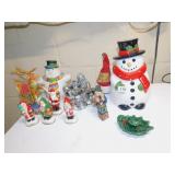 CHRISTMAS COOKIE JAR, LEFTON CANDLE HOLDER, ETC.