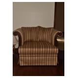 BOB MACKIE HOME CARVED SCROLL ARMCHAIR 37" H X