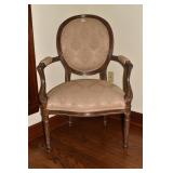 CARVED ACCENT CHAIRS 41" H X 27" W X 20" D BEIGE