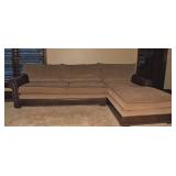 TWO SECTION LEATHER SOFA 128" TOTAL LENGTH CHAISE