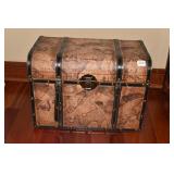 TRUNK MODERN WITH HANDLES, FAUX LEATHERV21"W 12"D