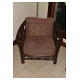 27" H THICK GLASS TOP TABLE - 27" ROUND BAMBOO