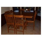 OAK 48" X 60" W/ 1 - 12"-FOLD DOWN LEAF PEDESTAL