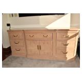 DREXEL CHEST 7 DRAWER 2 DOOR W/ PULL OUT 76" LONG