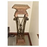 IRON BASE PEDESTAL 44" H SILVER FINISH 14" SQ TOP