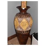 WOOD VASE WITH BAMBOO REEDS 36" H VASE