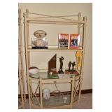 CAST IRON 4 SHELF UNIT W/ THICK GLASS 83" H X 45"