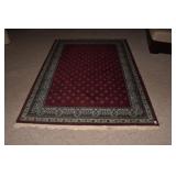 MACHINE MADE RUG BURGUNDY/GREEN - 93" X 65"
