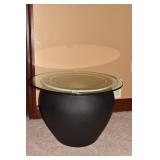 PLANTER BASE COFFEE TABLE 24" ROUND GLASS