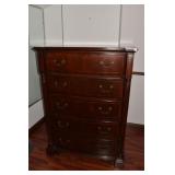 5 DRAWER DRESSER DARK CHERRY FINISH 57" X 42" W X