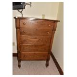 DRESSER OAK 48" H X 33" W X 19" D 5 DRAWER