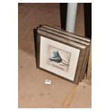 3 PRINTS 12" X 12" SILVER GOLD FRAME