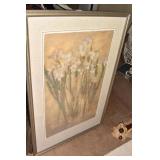 FLOWERS SILVER W/ WHITE FLOWERS 38" H X 26" W