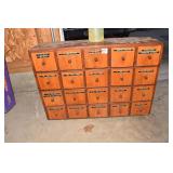 20 DRAWER WOOD CABINET FILLED AS LABELED