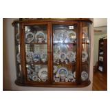 MAPLE CURVED GLASS CABINET W/ GALLERY