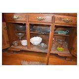 MILK GLASS, PEDESTAL GLASSES ETC.