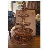 WOOD SERVER UNUSED W/ PINEAPPLE TOP 38" H X 22"