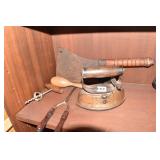 ANTIQUE CLEVER, IRON, WINE CORK