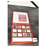 GEMSTONES SEMI-PRECIOUS HEARTS IN WOOD BOX