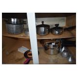 SMALL EGG PAN, POTS, FUNNEL, STRAINER