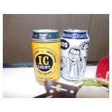 WELCOME SIGN, VINTAGE BEER CANS