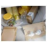 CANDLES 12 NEW IN BOX, CUPS, MARBLES