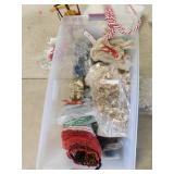 LARGE BIN W/ HOLIDAY DECOR