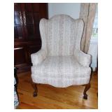 HICKORY WING CHAIR TURNED LEGS 45" H X 31" X 24" D