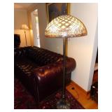 STAINED GLASS FLOOR LAMP 65" H - 20" ROUND SHADE