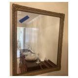 GESSO FRAME GOLD MIRROR 33" X 27" GOOD CONDITION