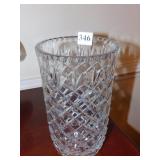 CRYSTAL ETCHED VASE 9IN, BATTERIES, SCISSORS, ETC