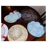 HOLIDAY PLATES, CRYSTAL BOWL, ETC.