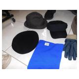 KANGOL WOOL HAT, DOCKERS LARGE HAT, GLOVES,ETC