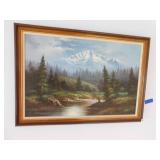 RAY SUMMER PAINTING MOUNTAIN SCENE