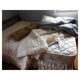 COMFORTER, BLANKET, TAN REVERSABLE BED SPREAD
