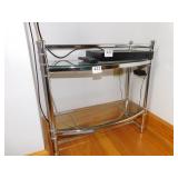 SMALL METAL AND GLASS STAND