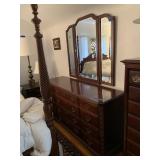 CHERRY PA HOUSE 12 DRAWER CHEST AND TRIFOLD MIRROR