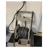 HOSE REEL, HOSE, BUCKETS, GLOVES, ETC