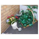 ARTIFICIAL SILKS AND WATERING CAN