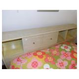 BOOKCASE HEADBOARD 56" W - MATTRESS CLEAN BUT