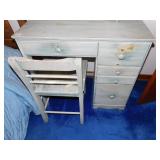 PAINTED KNEEHOLE DESK W/ CHAIR 32" X 16.5"