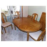 DINING TABLE OVAL WITH TWO LEAVES CLOSES TO 44" X